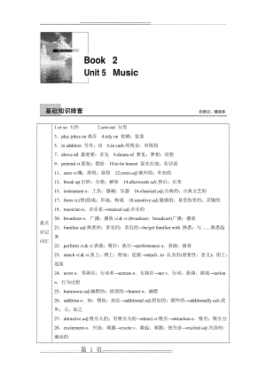 【人教版】2016届高三英语大一轮复习Book 2 Unit 5 Music文档 (含解析)(17页).doc