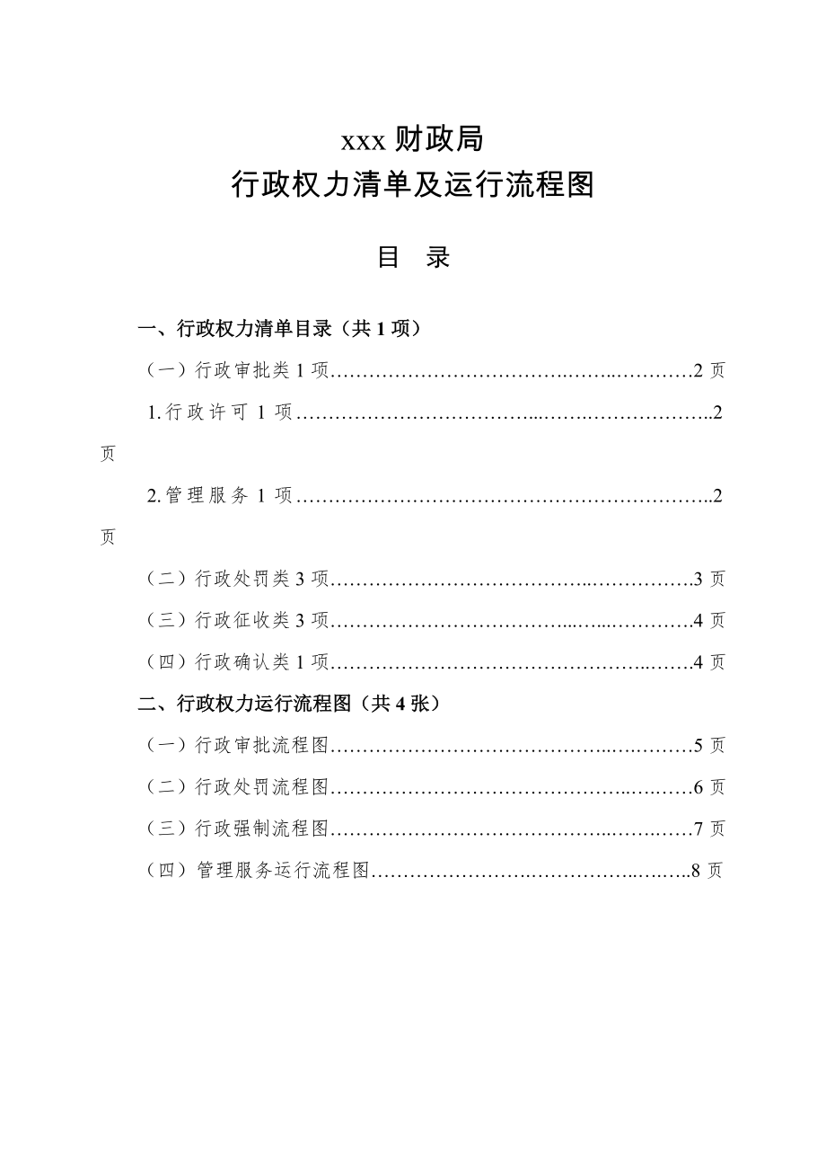 财政局行政权力清单及运行流程图.doc_第1页