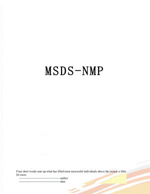 最新MSDS-NMP.doc
