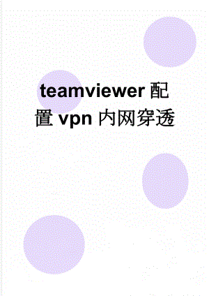 teamviewer配置vpn内网穿透(3页).doc
