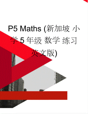 P5 Maths (新加坡 小学5年级 数学 练习 英文版)(7页).doc