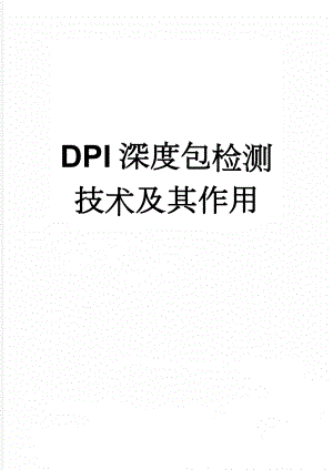 DPI深度包检测技术及其作用(5页).doc