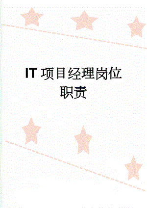 IT项目经理岗位职责(11页).doc