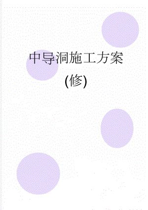 中导洞施工方案(修)(30页).doc