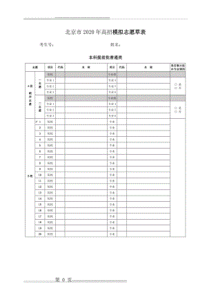 北京市2020年高招志愿填报表(5页).doc