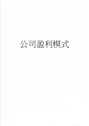 公司盈利模式(6页).doc