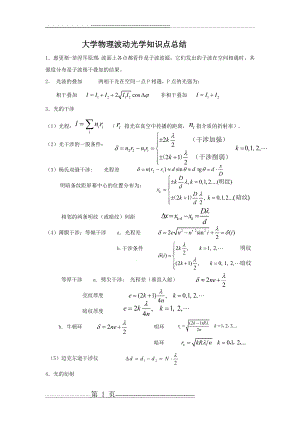 大学物理波动光学知识点总结(2页).doc