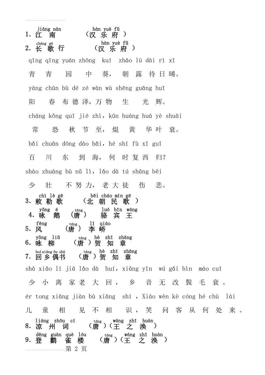 古诗75首-带拼音-打印版22833(6页).doc_第2页
