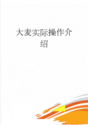 大麦实际操作介绍(4页).doc