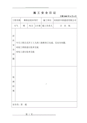 施工安全日记(128页).doc