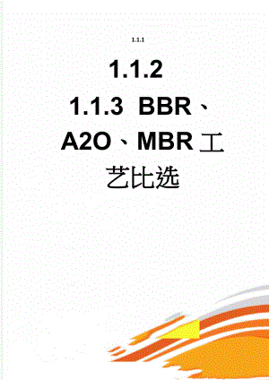 BBR、A2O、MBR工艺比选(12页).doc