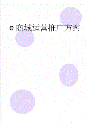 e商城运营推广方案(5页).doc