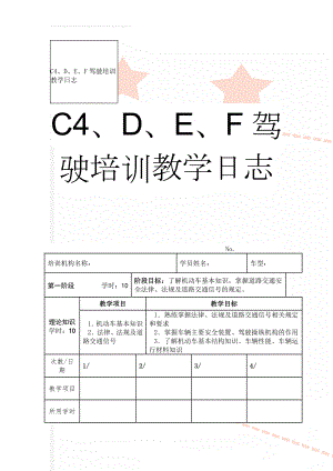 C4、D、E、F驾驶培训教学日志(6页).doc