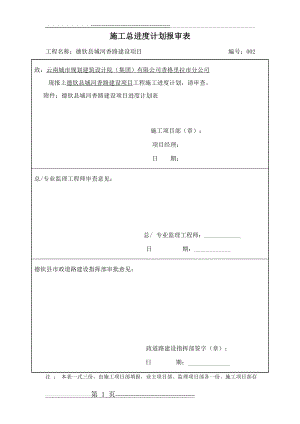 总进度施工进度计划报审表(5页).doc