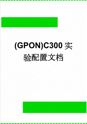 (GPON)C300实验配置文档(13页).doc