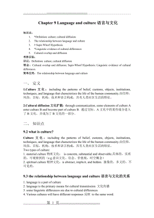 新编简明英语语言学 Chapter 9 Language and culture(4页).doc
