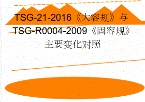 TSG-21-2016大容规与TSG-R0004-2009固容规主要变化对照(10页).doc