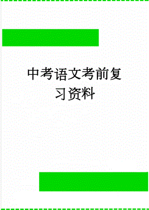 中考语文考前复习资料(8页).doc