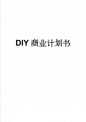 DIY商业计划书(25页).doc