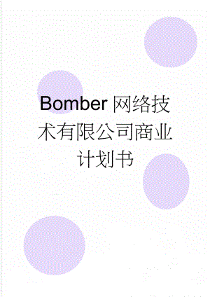 Bomber网络技术有限公司商业计划书(42页).doc