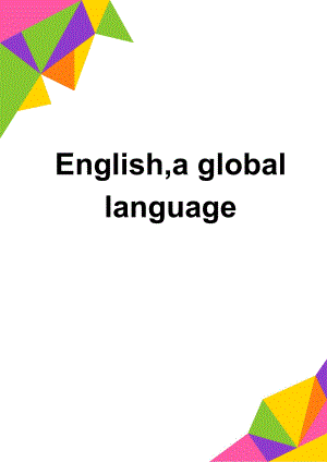 English,a global language(15页).doc