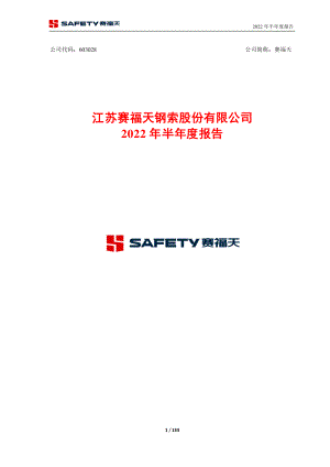 赛福天：2022年半年度报告.PDF