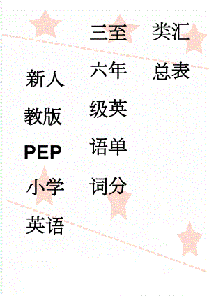 新人教版PEP小学英语三至六年级英语单词分类汇总表(8页).doc