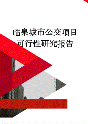 临泉城市公交项目可行性研究报告(44页).doc