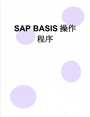 SAP BASIS操作程序(10页).doc