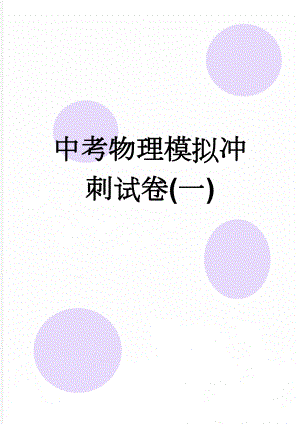 中考物理模拟冲刺试卷(一)(6页).doc