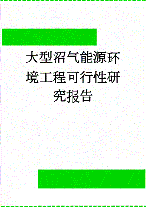 大型沼气能源环境工程可行性研究报告(64页).doc