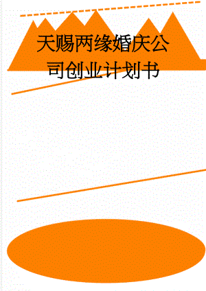 天赐两缘婚庆公司创业计划书(54页).doc