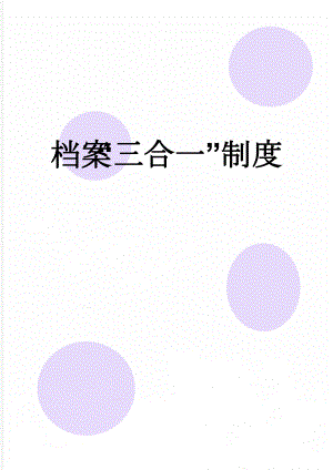 档案“三合一”制度(4页).doc
