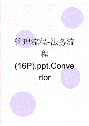 管理流程-法务流程(16P).ppt.Convertor(13页).doc