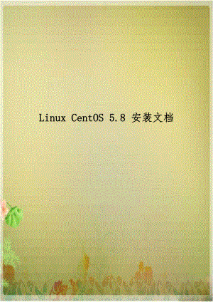 Linux CentOS 5.8 安装文档.doc