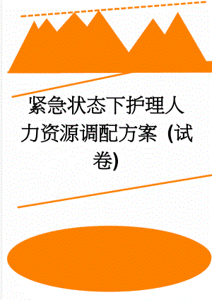紧急状态下护理人力资源调配方案 (试卷)(4页).doc