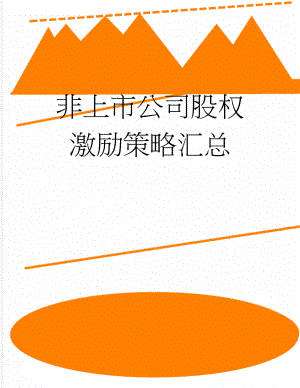 非上市公司股权激励策略汇总(18页).doc