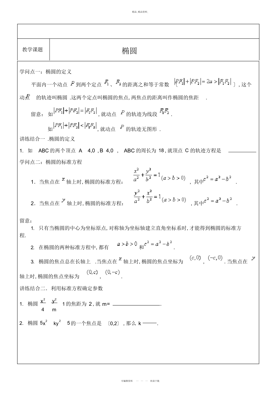 2022年高中数学_椭圆_知识题型总结2.docx_第1页
