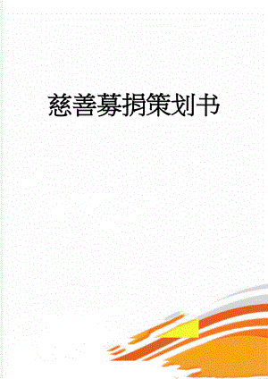 慈善募捐策划书(10页).doc
