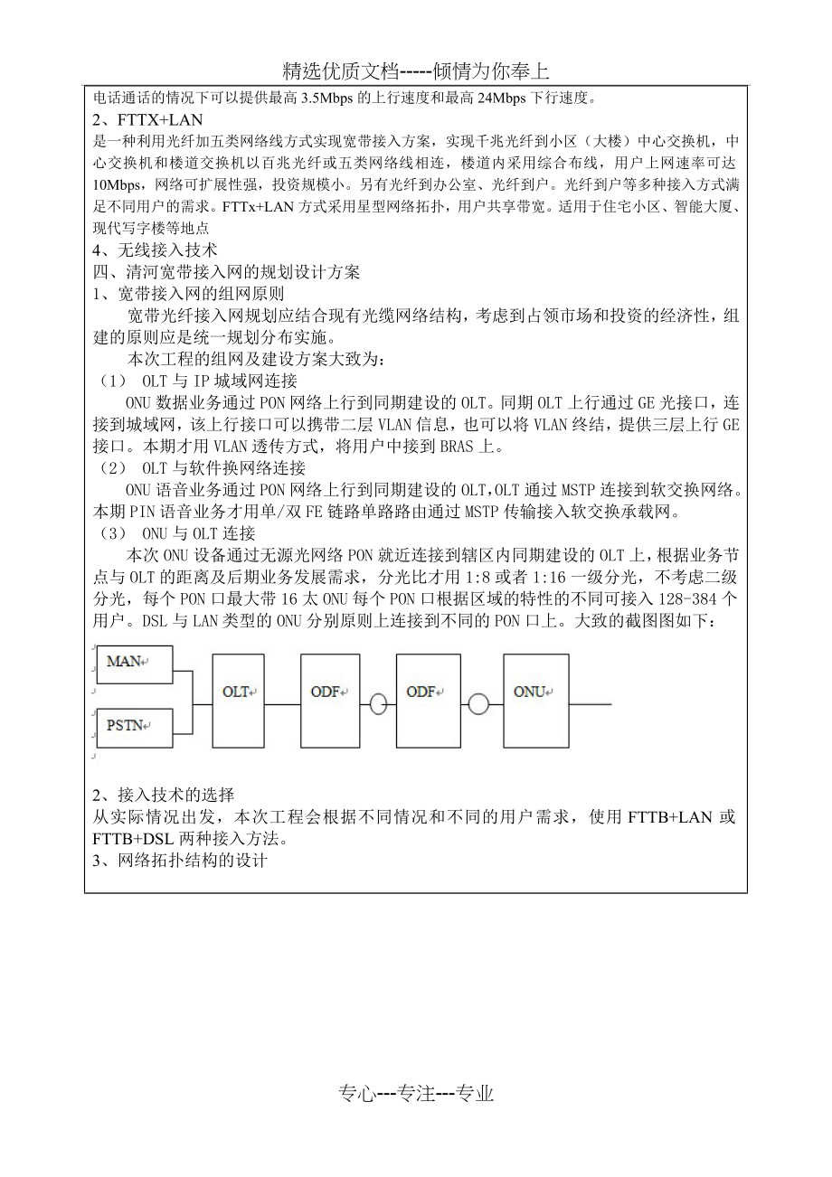 长沙市清河FTTx+LAN宽带接入网规划设计(共4页).doc_第2页